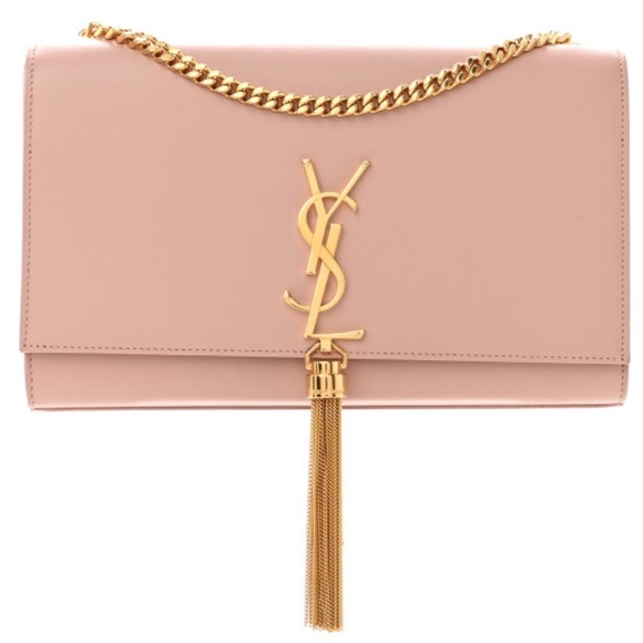 💯🥰SAINT LAURENT Grain De Poudre Medium Classic Kate Tassel Satchel Pale Blush - Picture 14 of 17